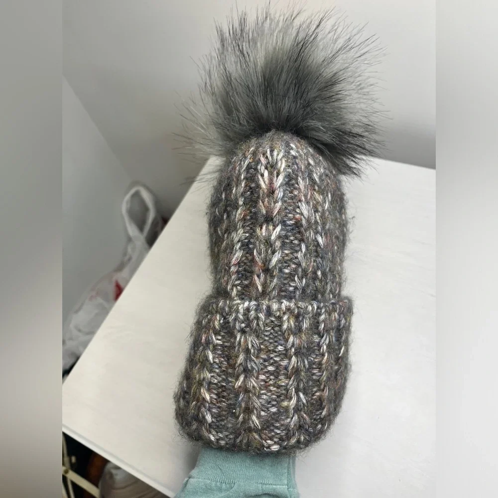 Norla Made In Canada Alpaca & Wool Blend Beanie With A Fluffy Pom Pom